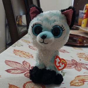 Ty Beanie Boos Plush with Blue and Black Fur